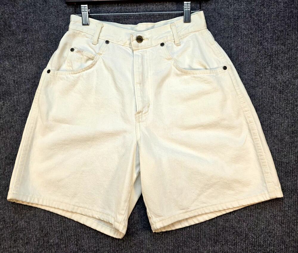 Vintage 90s Chic High Waisted Denim Shorts White Size 9 USA Made Mom Shorts